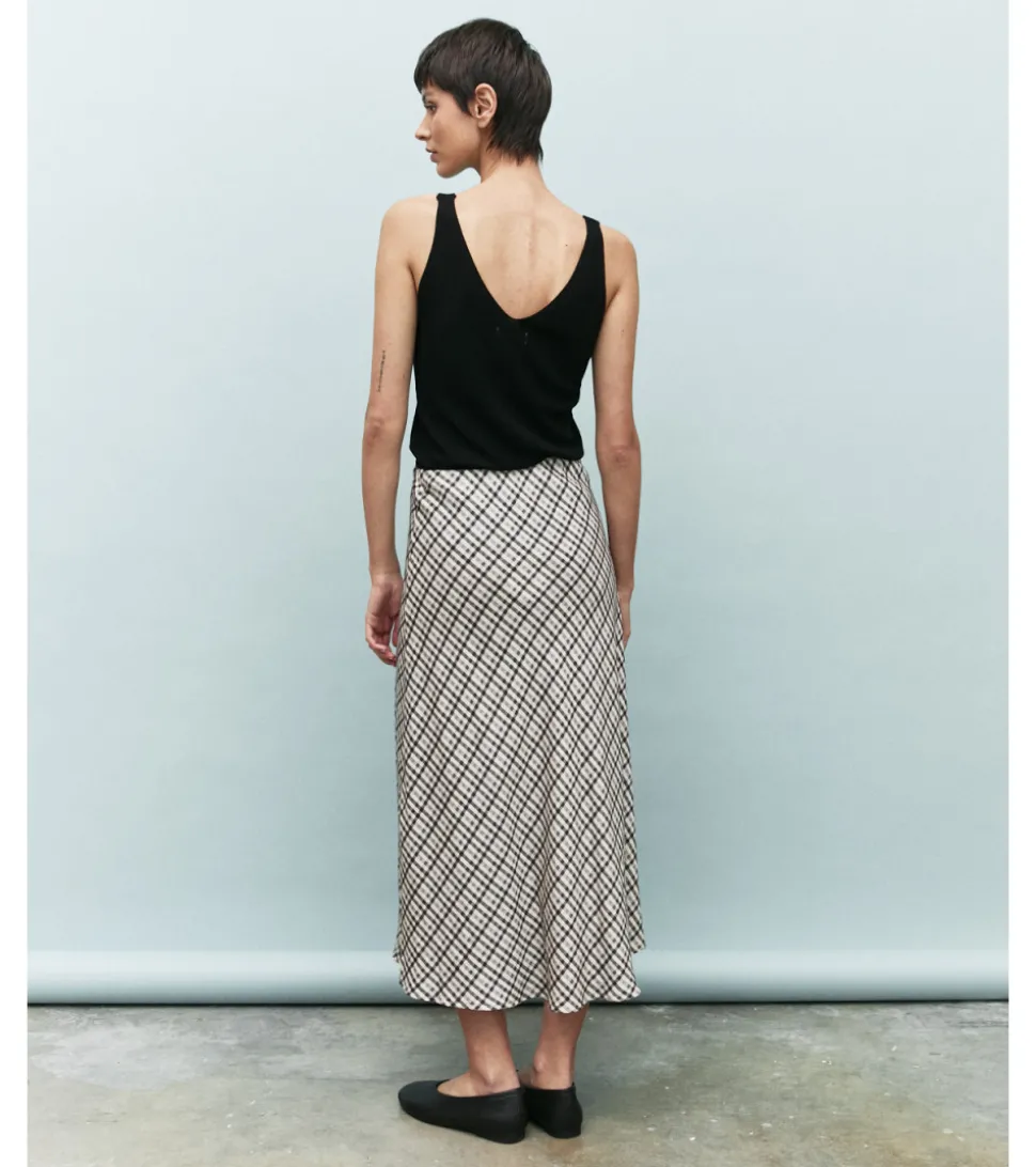 FALDA CUADROS MIDI