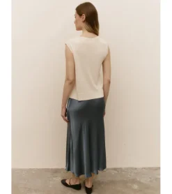 FALDA SATINADA EFECTO ARRUGADO