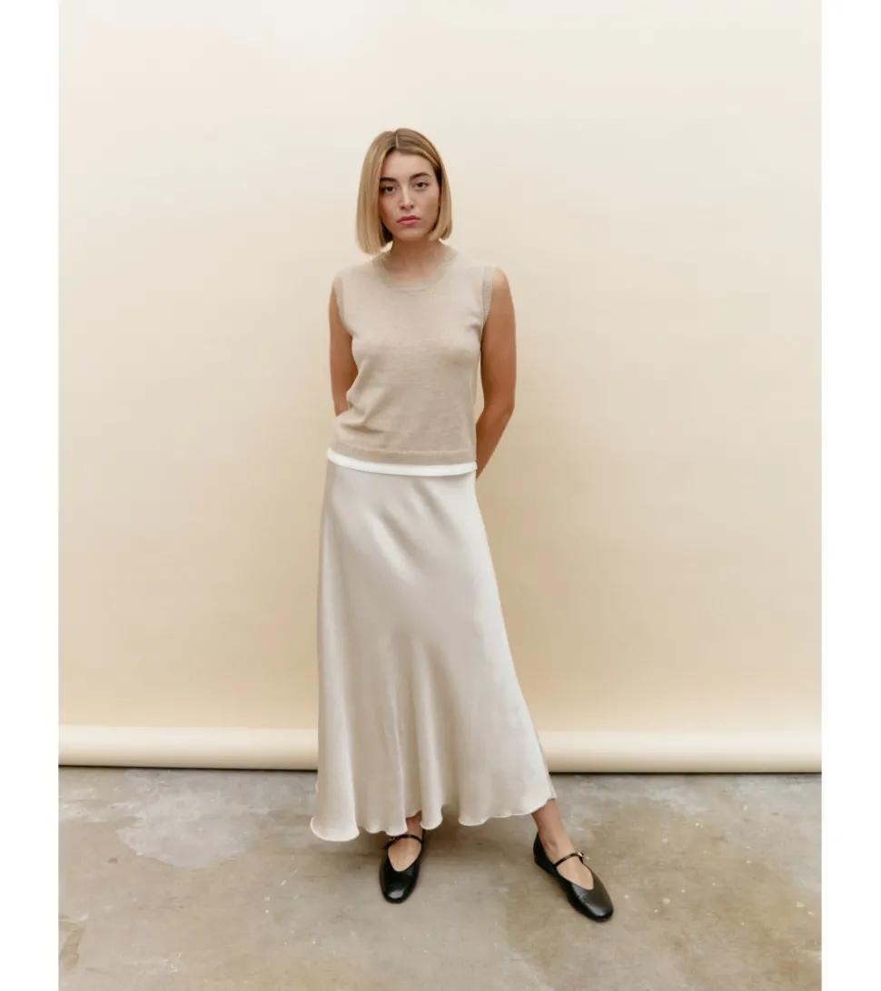 FALDA SATINADA MIDI