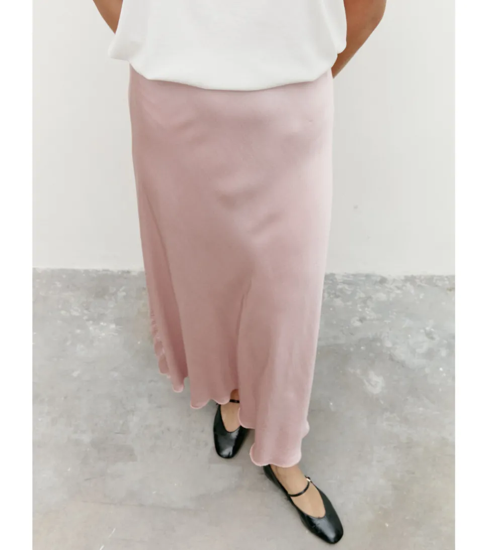 FALDA SATINADA MIDI
