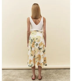FALDA SATÉN FLORES