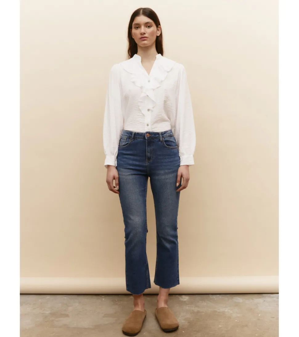JEANS WIDE LEG CROPPED