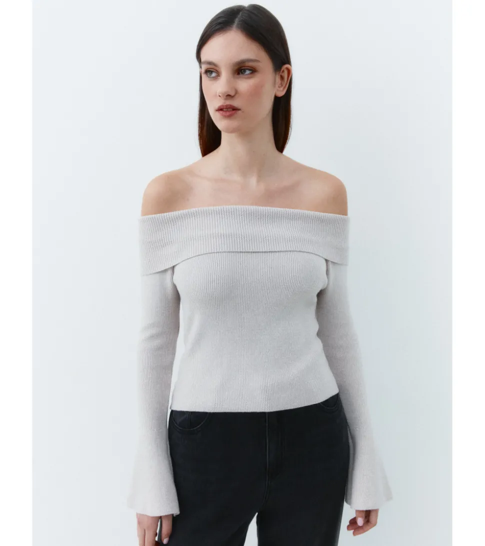 JERSEY CROPPED OFF SHOULDER