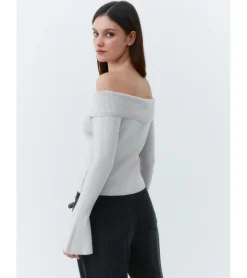 JERSEY CROPPED OFF SHOULDER