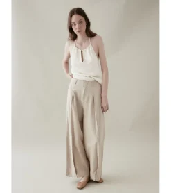 PANTALÓN PLIEGUES LINO-ALGODÓN