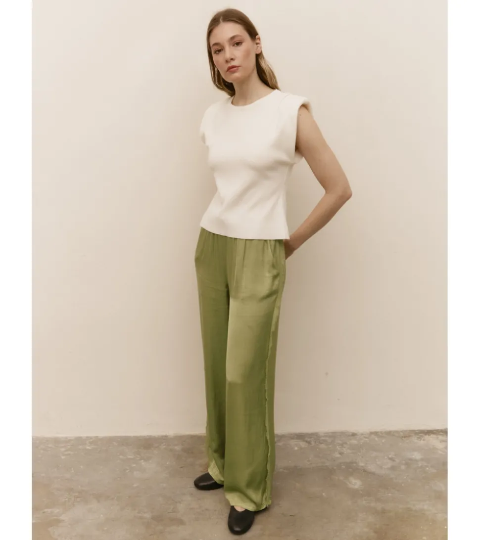 PANTALÓN SATÉN COMBINADO