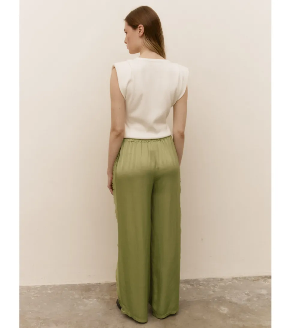PANTALÓN SATÉN COMBINADO