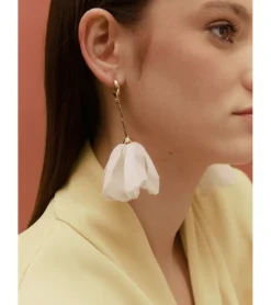 PENDIENTES FLOR TEJIDO