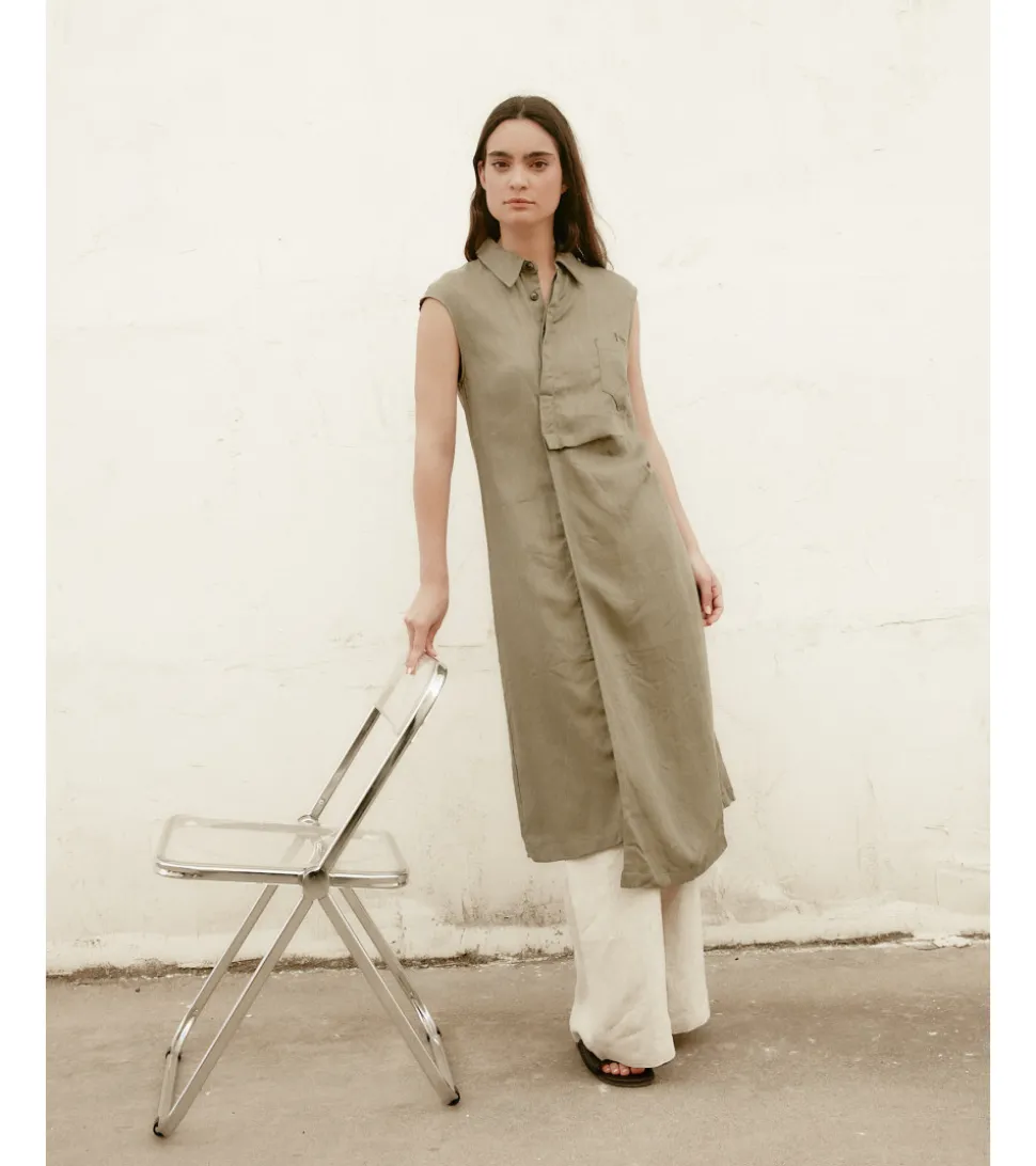 VESTIDO CAMISERO ASIMÉTRICO
