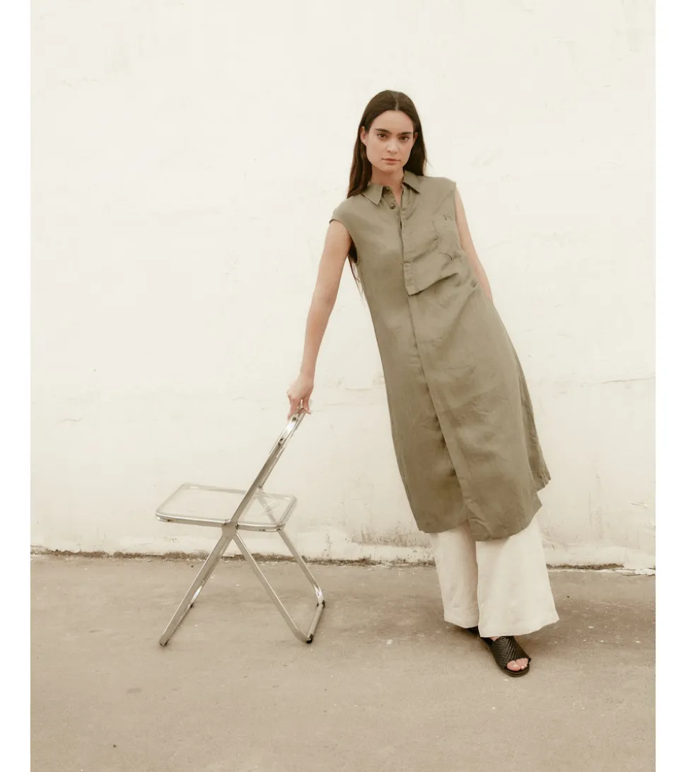 VESTIDO CAMISERO ASIMÉTRICO