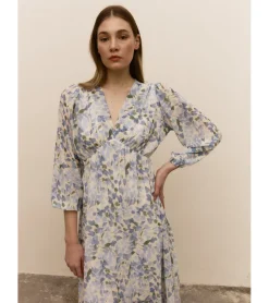 VESTIDO FLORES DRAPEADO