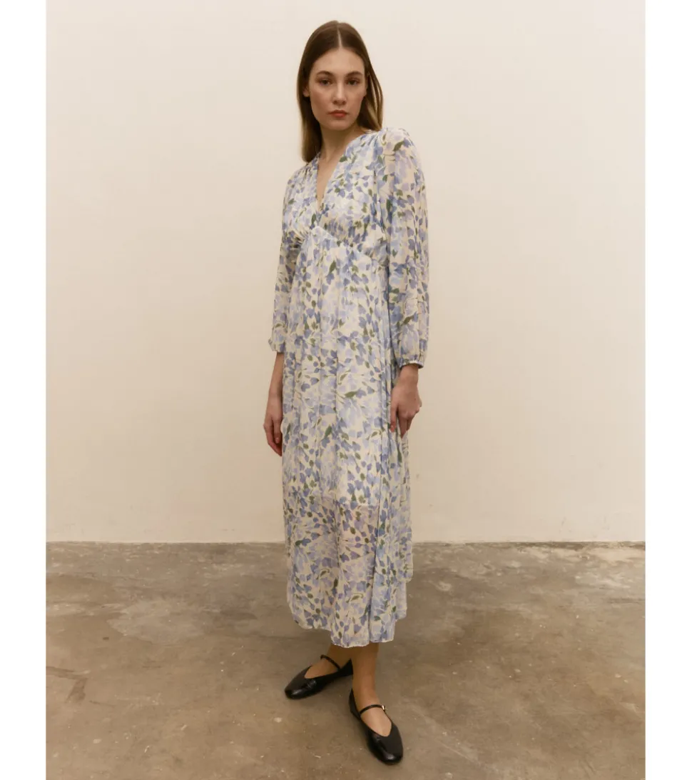 VESTIDO FLORES DRAPEADO