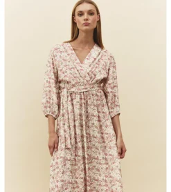 VESTIDO FLORES ESCOTE CRUZADO