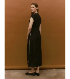 VESTIDO LINO BOTONES LATERALES
