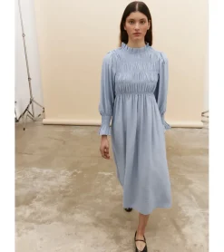 VESTIDO MANGA LARGA FRUNCES