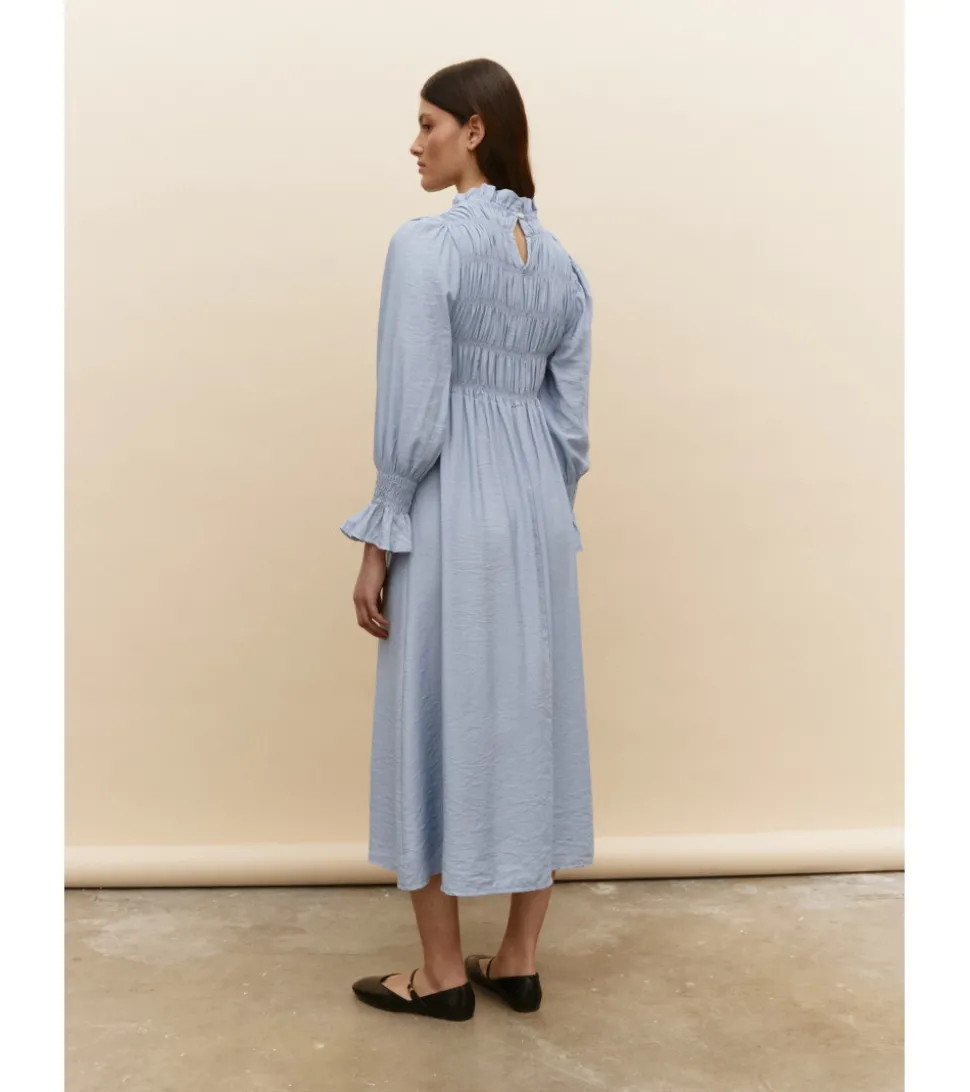 VESTIDO MANGA LARGA FRUNCES